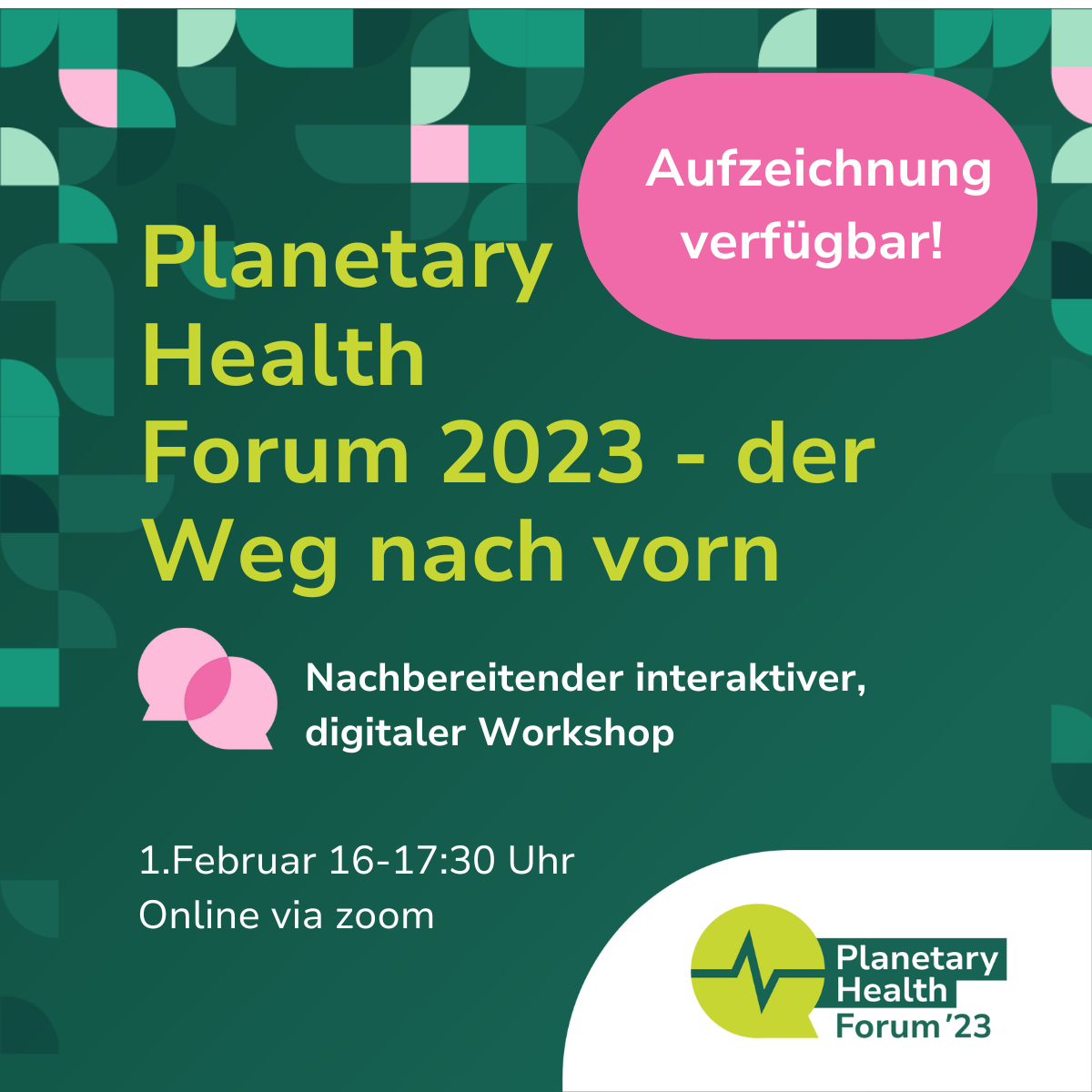 Aufzeichnung: Planetary Health Forum 2023 – der Weg nach vorn