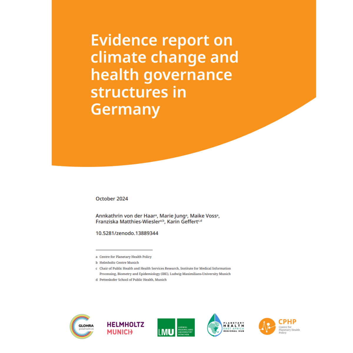 Evi­dence report on cli­ma­te chan­ge and health gover­nan­ce struc­tures in Ger­ma­ny