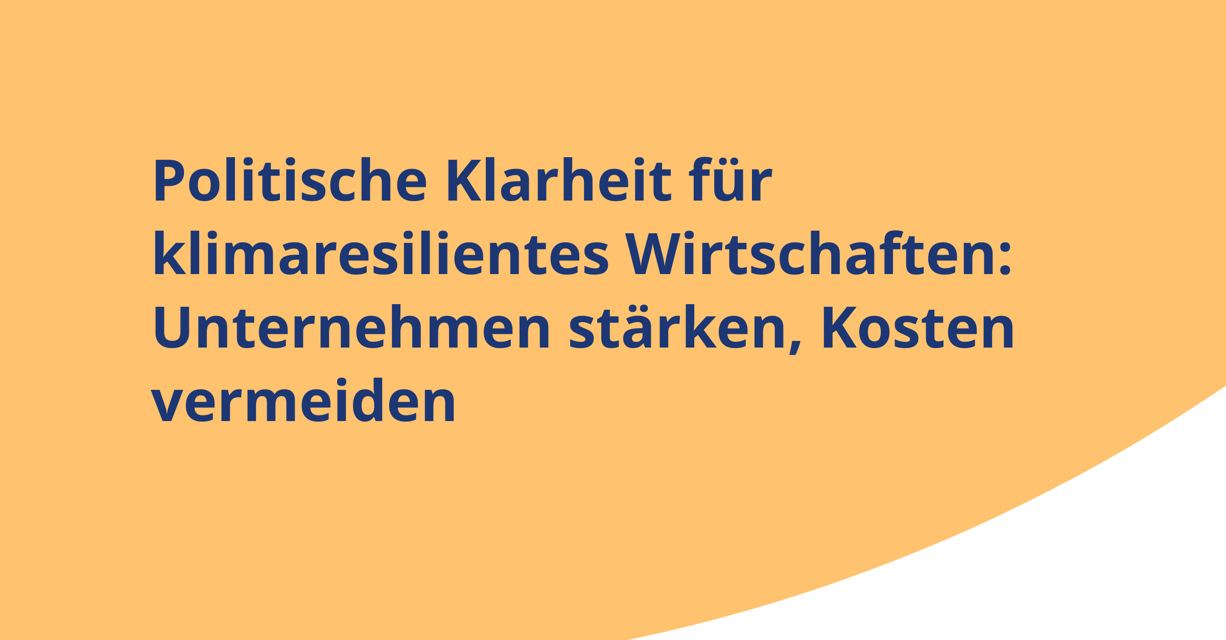Neu­er Poli­cy Brief: Poli­ti­sche Klar­heit für kli­ma­re­si­li­en­tes Wirt­schaf­ten